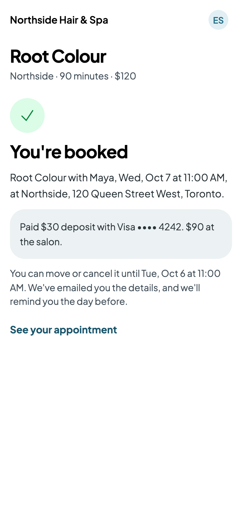 Emma's booked