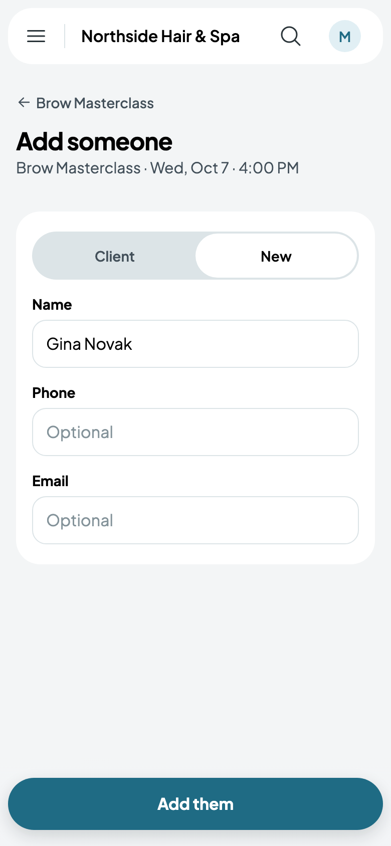 Adding Gina, new