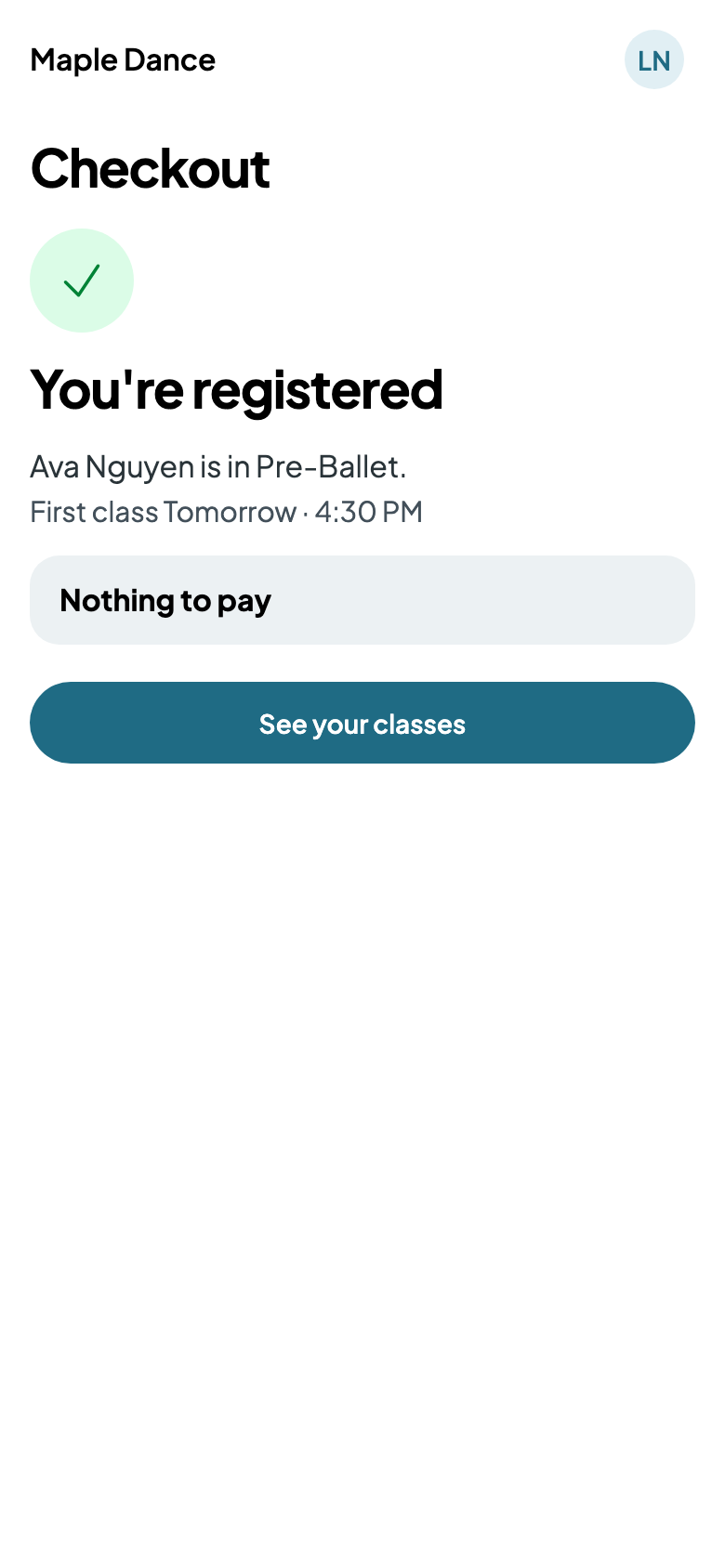 You're registered