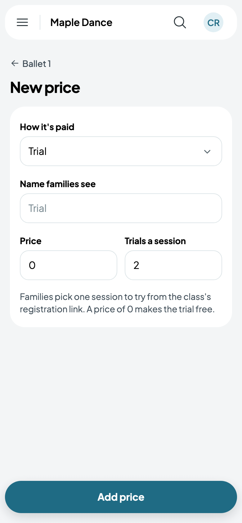 A free trial, 2 a session