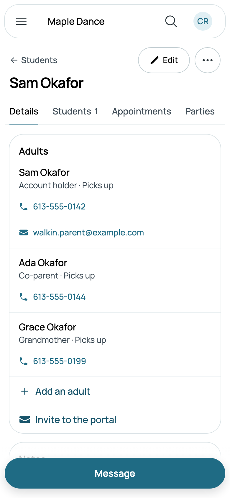 Sam Okafor's family, with Ada, a co-parent, and Grace, a grandmother