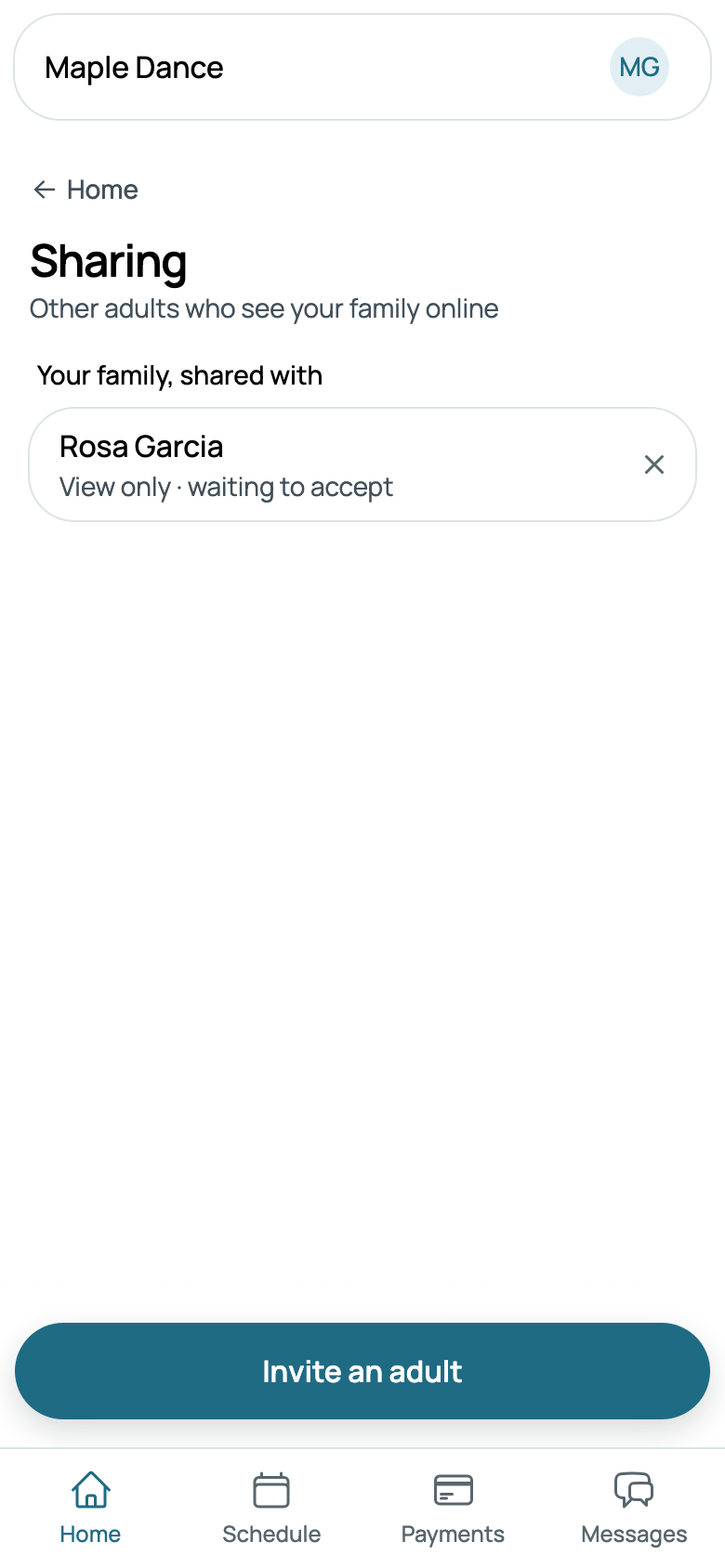 Maria shares her family with Rosa, view only