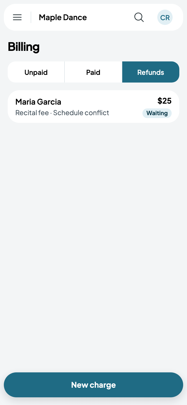 Maria's request, waiting