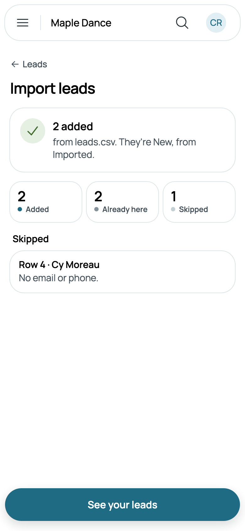 2 added, and Cy Moreau skipped