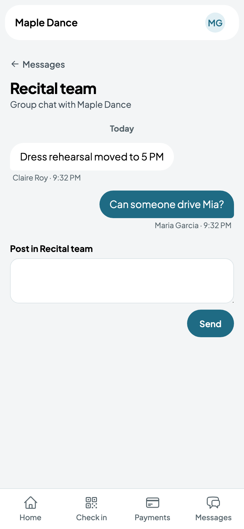 Maria asks the group