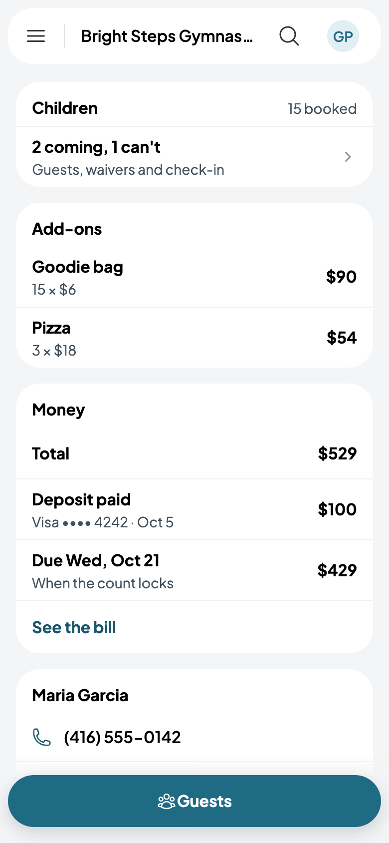 Lily's birthday: its add-ons, money and parent