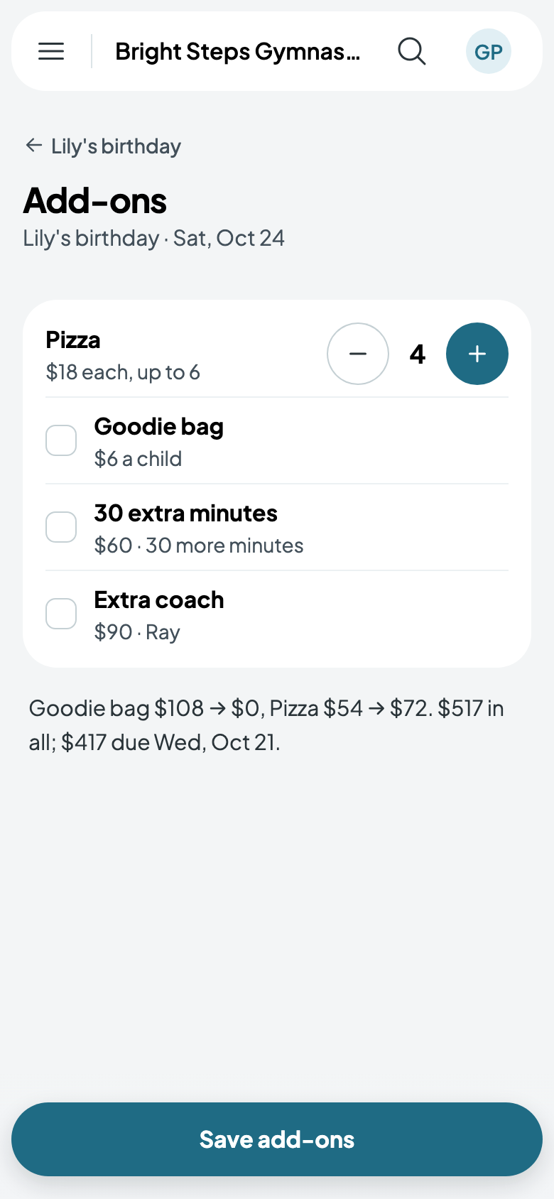 Pizza for four and no goodie bags: what changes