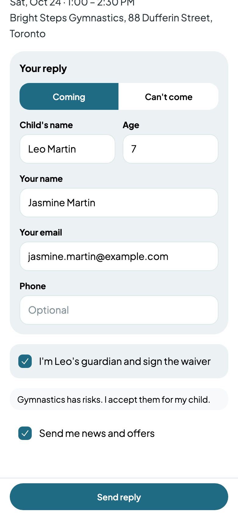 Leo's reply, his waiver signed