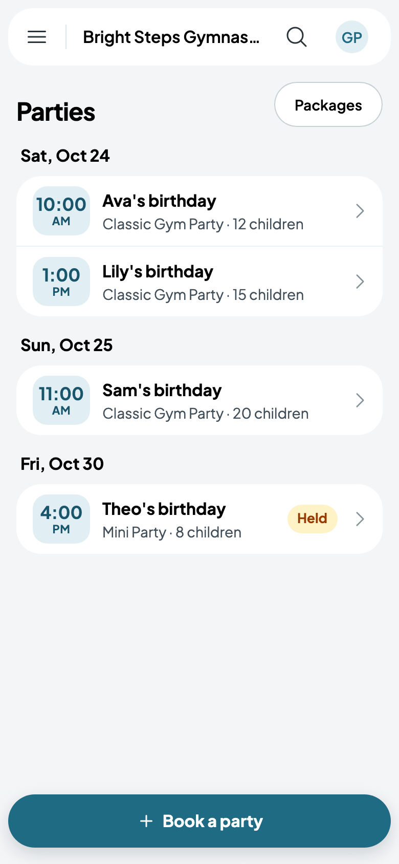 The parties coming up: two on Saturday, one Sunday and one held