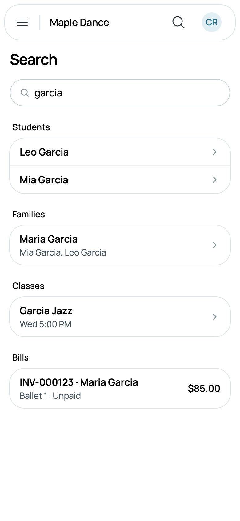 Garcia: Mia and Leo, their family, Garcia Jazz and Maria's bill