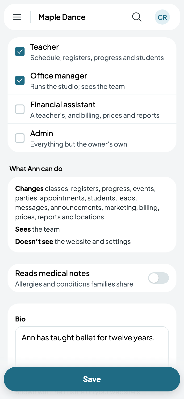 Ann, a teacher and an office manager
