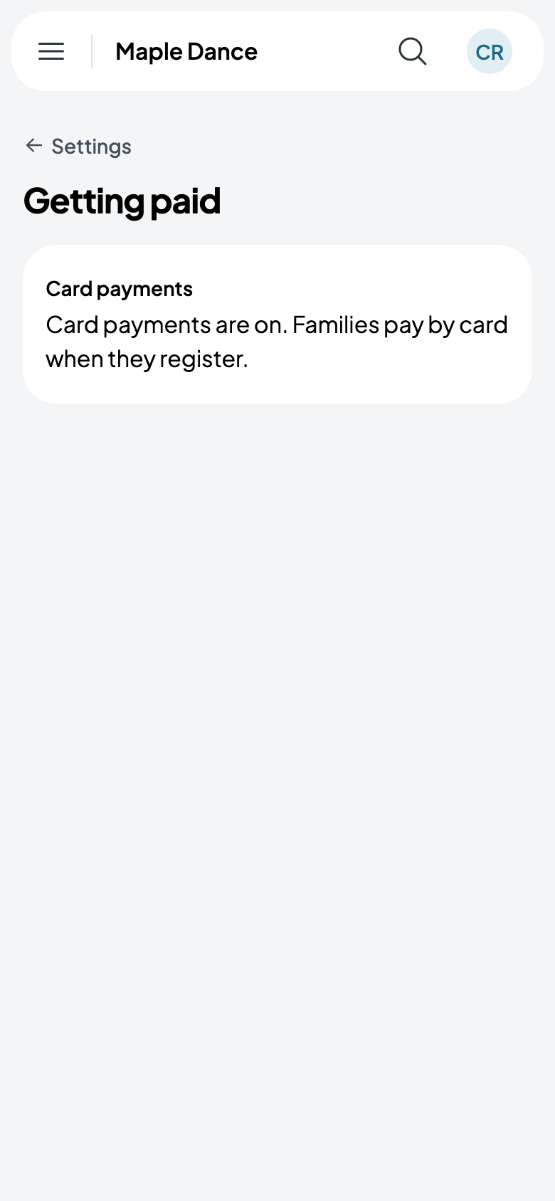 Card payments are on