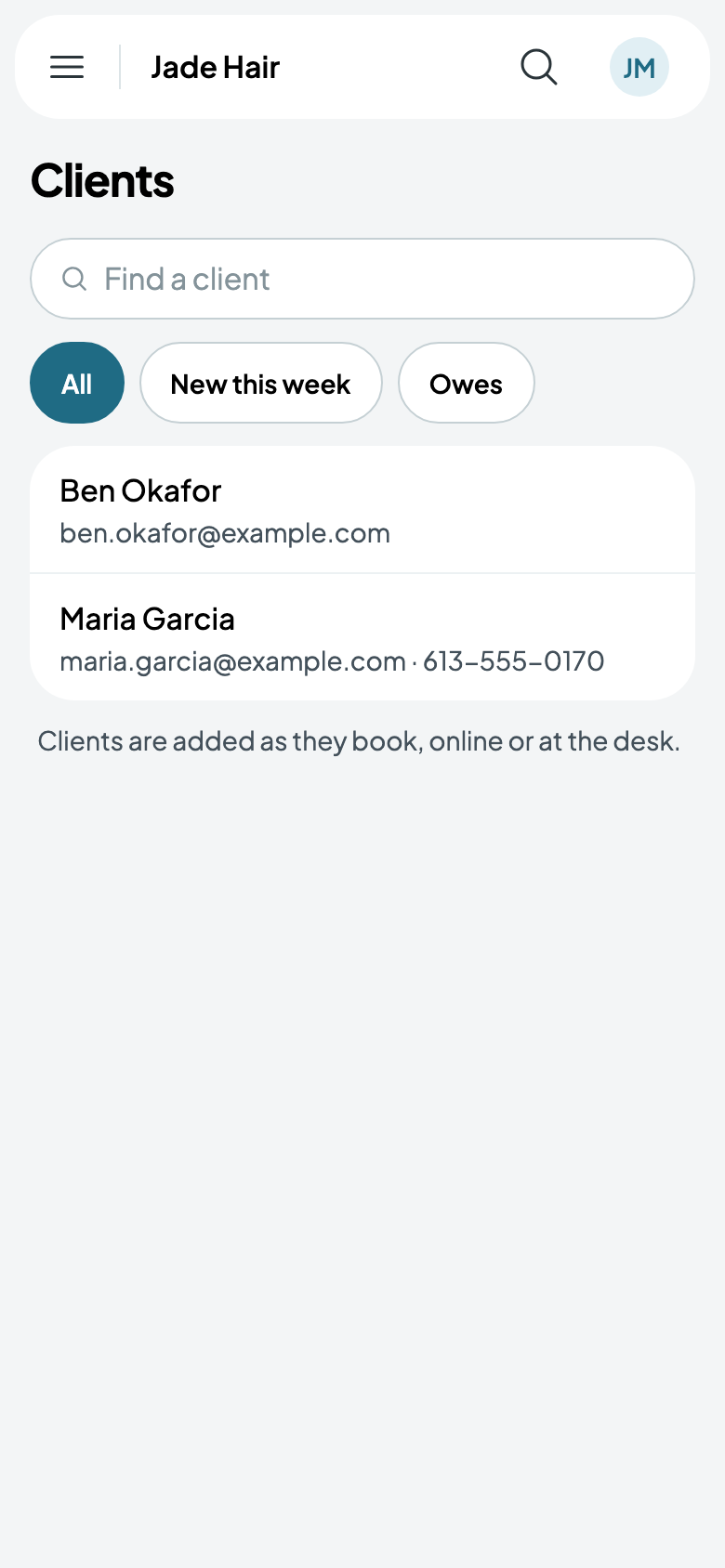 A salon's Clients