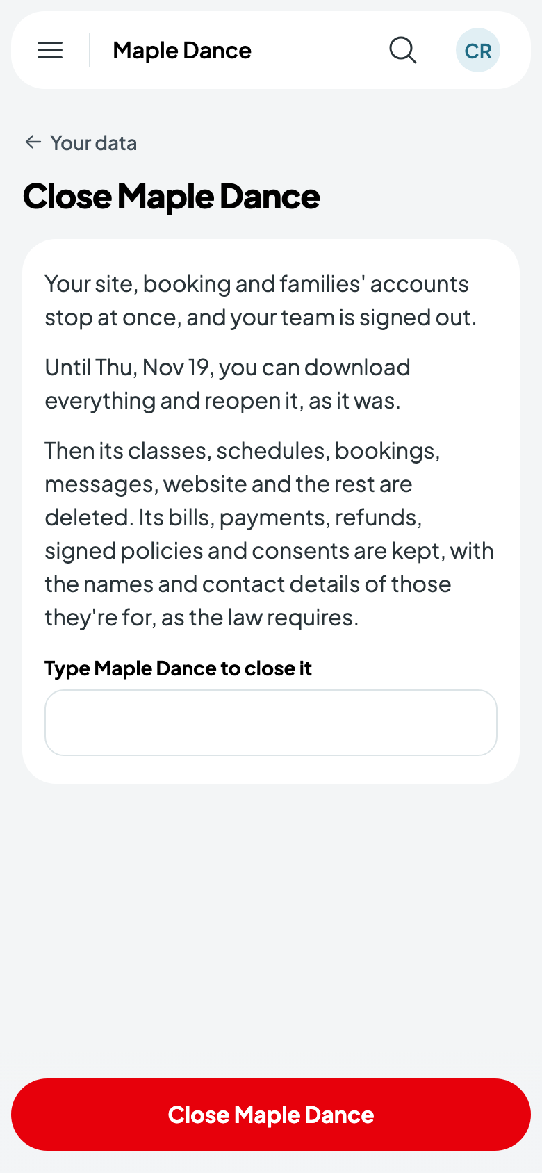 Closing Maple Dance
