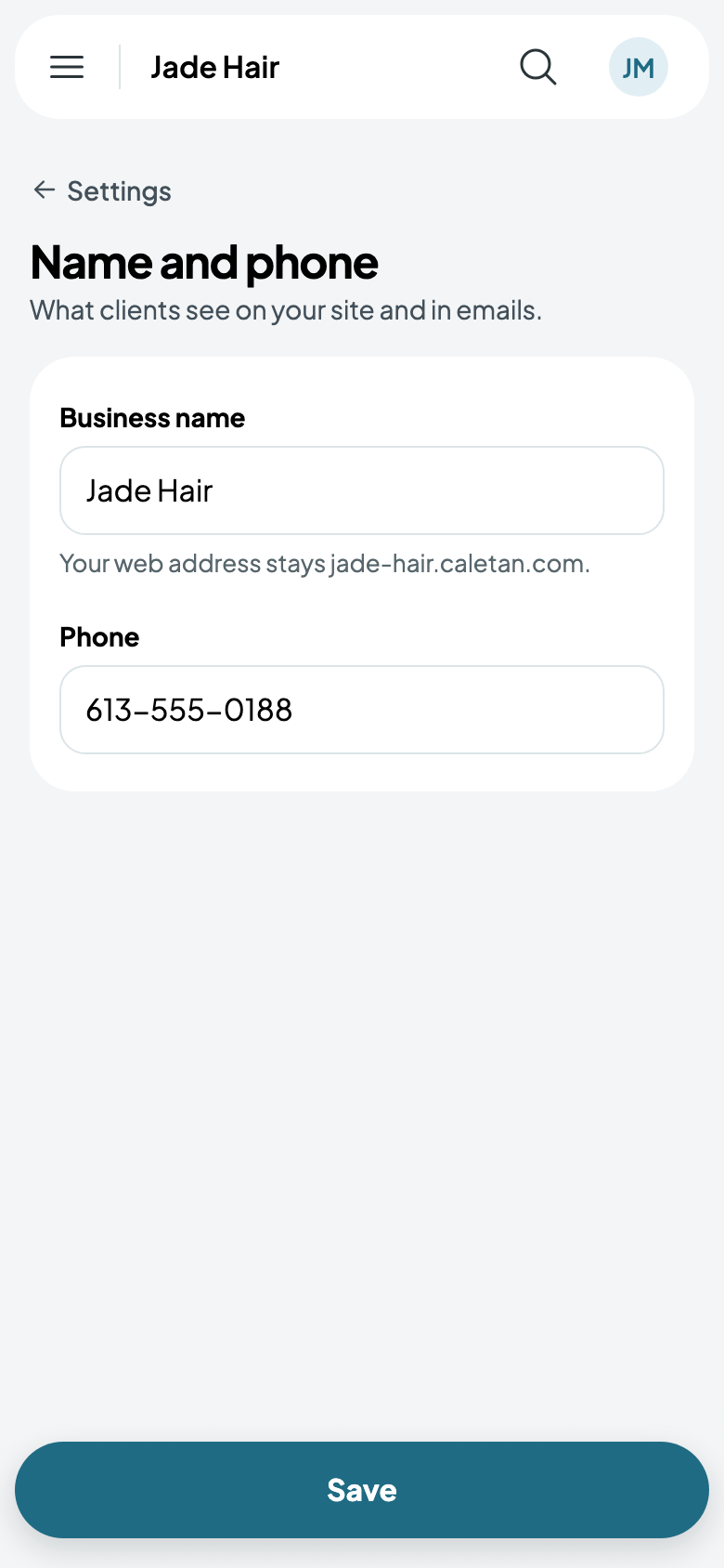 Name and phone