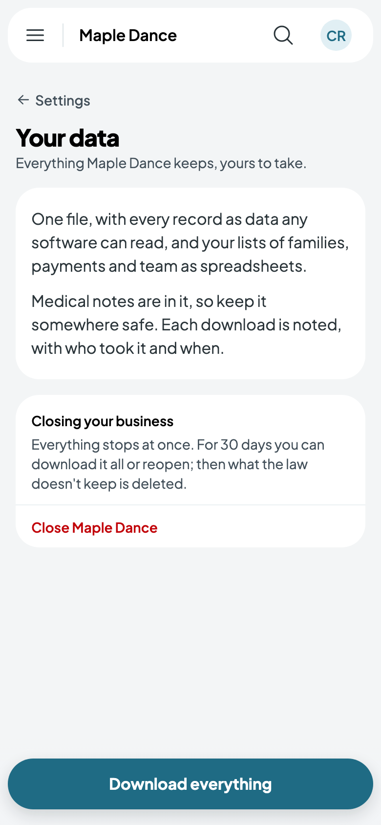 Your data