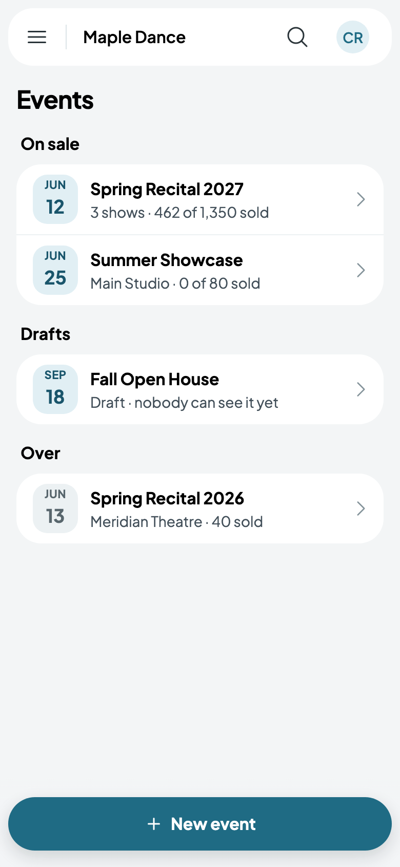 Maple Dance's events