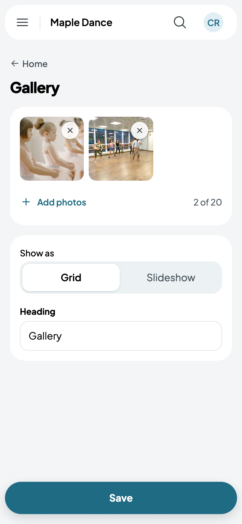 Two photos in the gallery