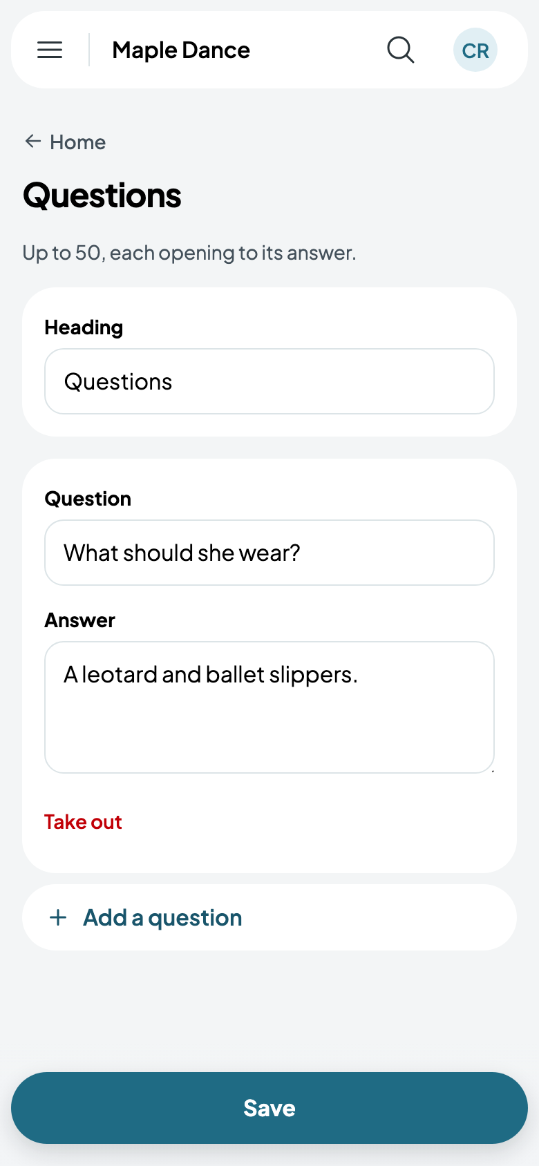 What should she wear? A leotard and ballet slippers.