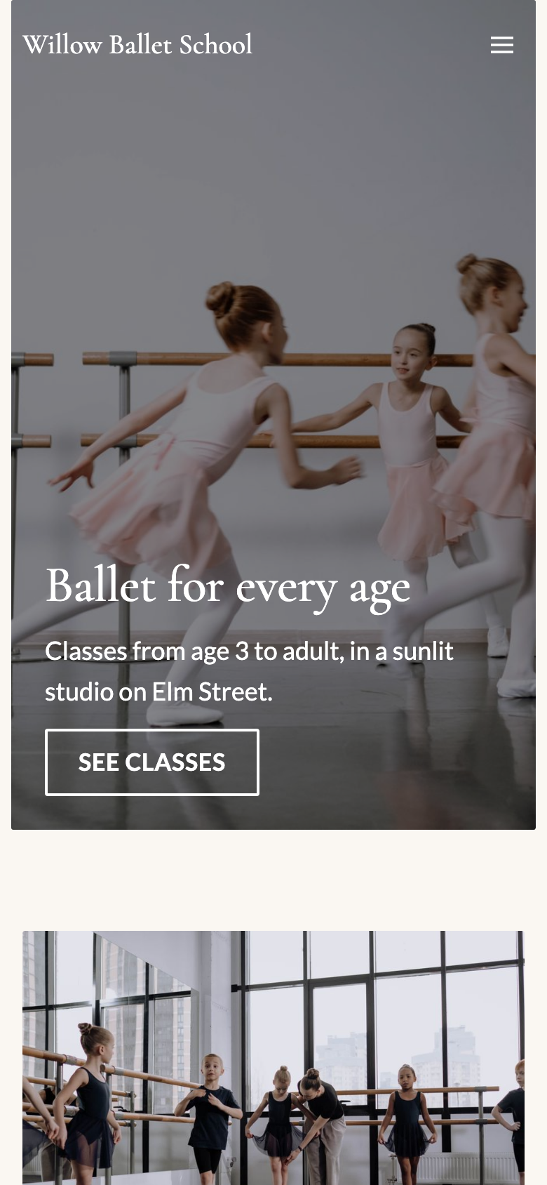 Willow Ballet School on a phone