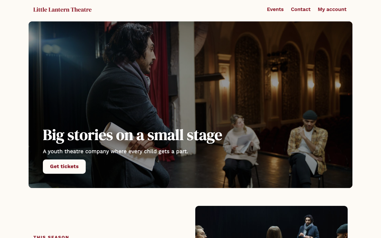 Little Lantern Theatre on a computer