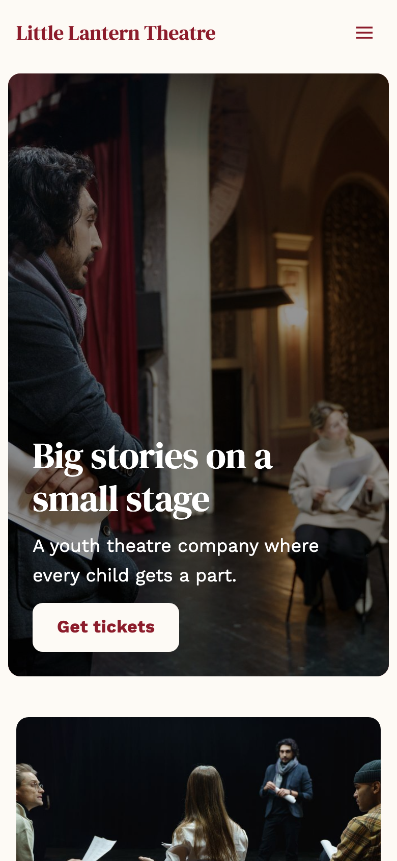 Little Lantern Theatre on a phone