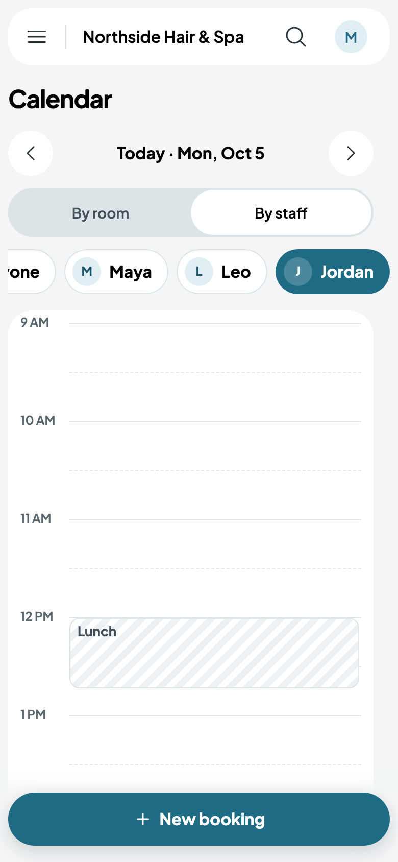 Jordan's day, with lunch