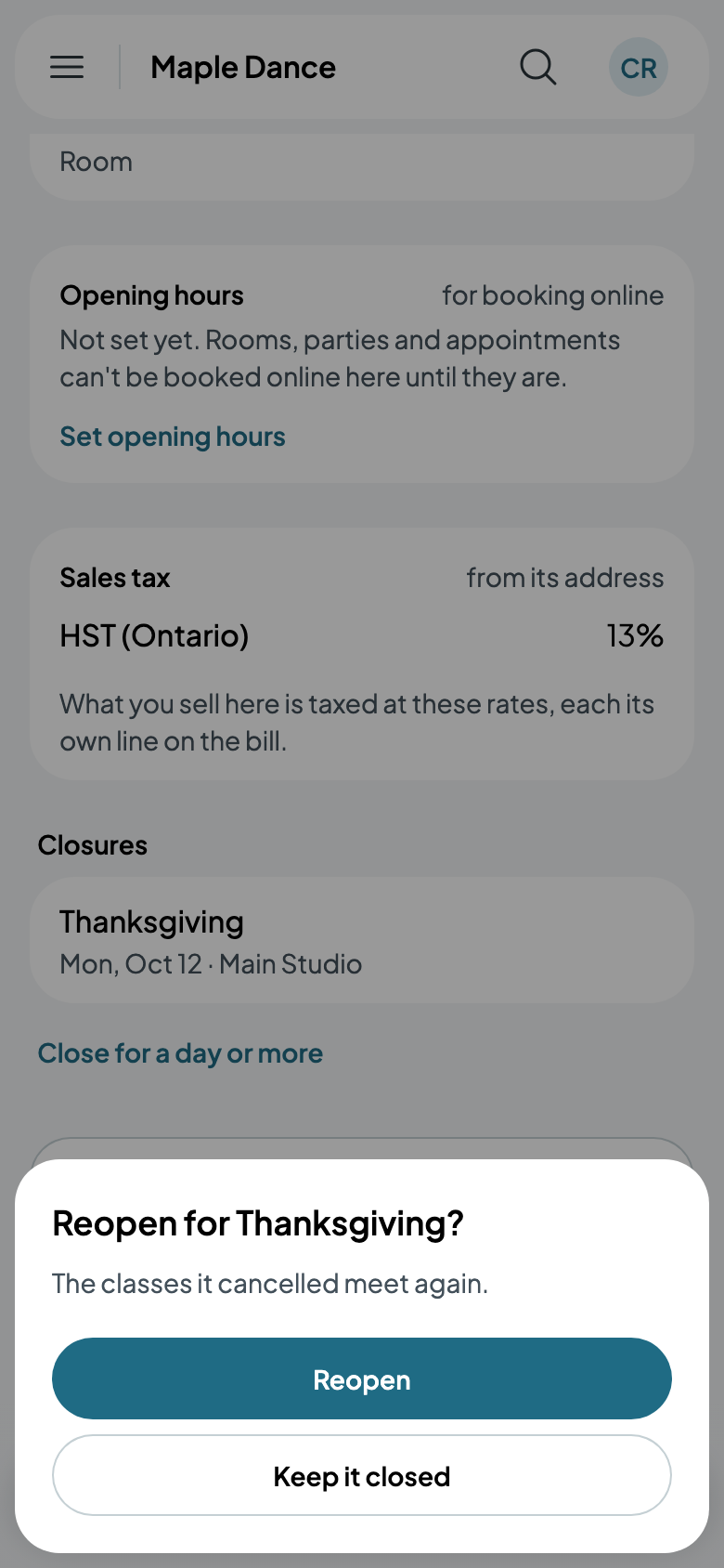 Reopen for Thanksgiving?