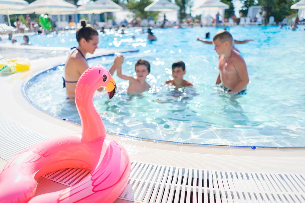Children playing in the pool