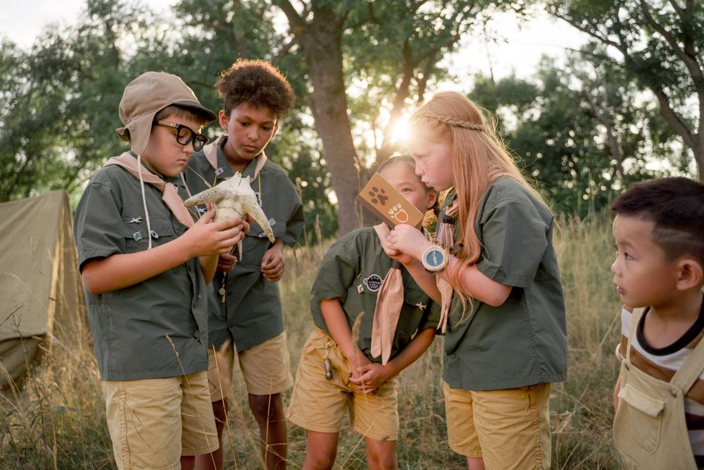 Campers exploring the outdoors together